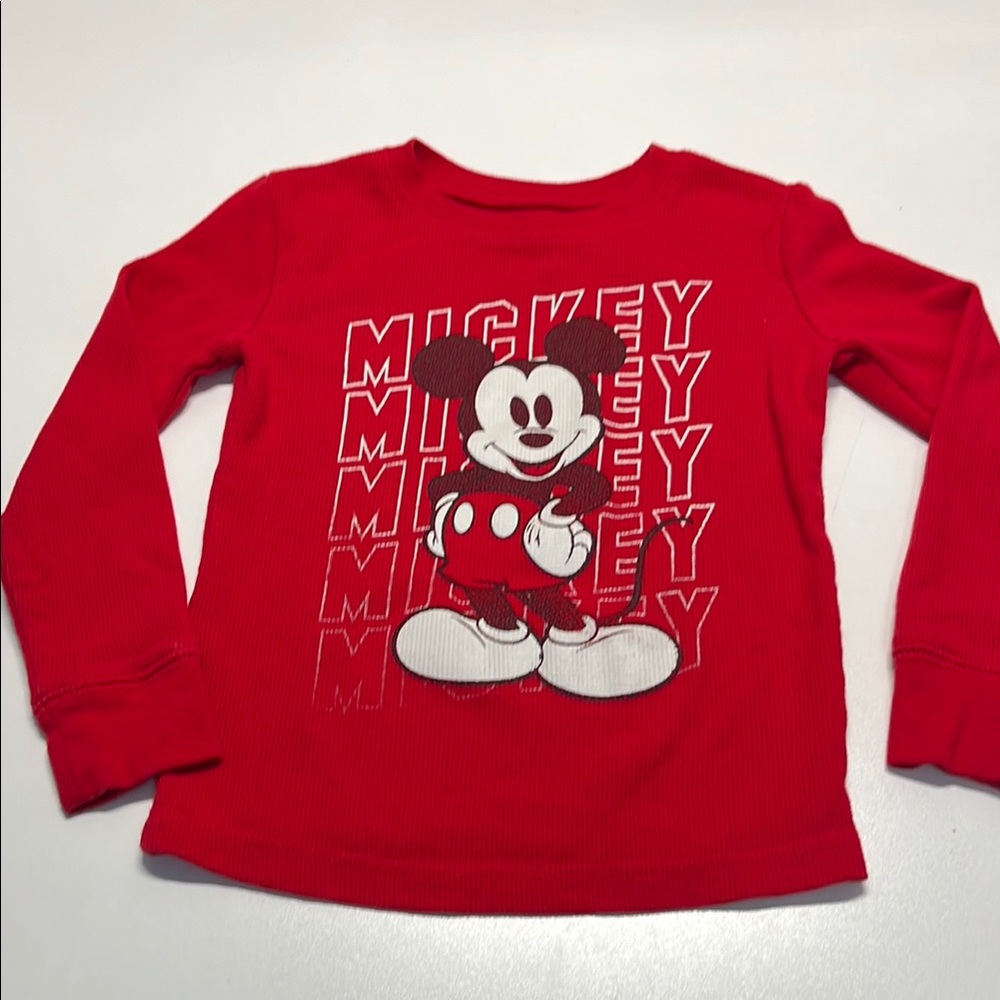 Disney Red Mickey Mouse Long Sleeve Tee